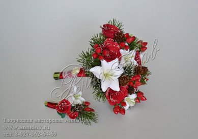 Букет с лилиями и розами А9534 - Салон цветов Анна Лав